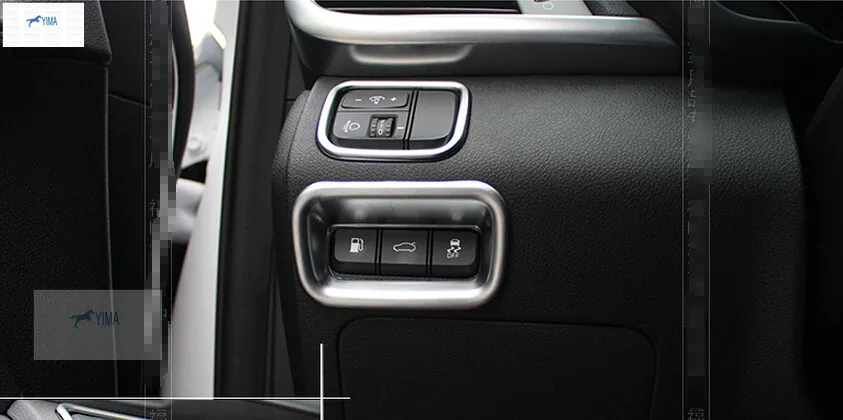 Lapetus For KIA Optima K5 2016 ABS Headlight Lamp Switch + Rear Trunk Button Decoration Frame Cover Trim 2 Pcs / set | Автомобили и