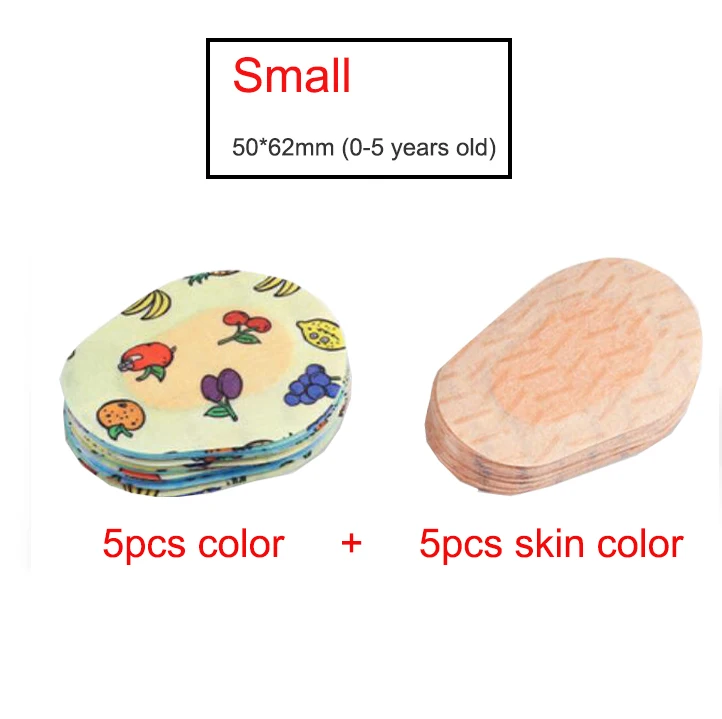 Color and Skin Color 10 шт. Детские патчи для глаз Amblyopia коррекция Amblyopia тренировка Цвета Тени для век мягкие дышащие клейкие повязки D30 - Цвет: Color and Skin Color