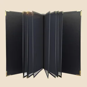 Тяжелая прочная обложка А4 на 68 листов из искусственной кожи, держатель меню для ресторана с 12 страницами, пластиковыми карманами из ПВХ, красного и белого цвета