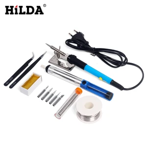 Электрический паяльник HILDA с регулируемой температурой, 220 В, 60 Вт, Сварочная паяльная станция, тепловой карандаш, Наборы инструментов для ремонта