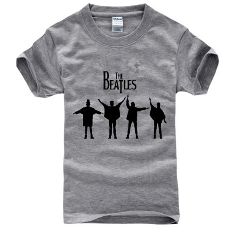 summer 2015 famous band rock and roll T Shirt cotton the beatles t-shirt man top tee casual short sleeve plus size | Мужская одежда