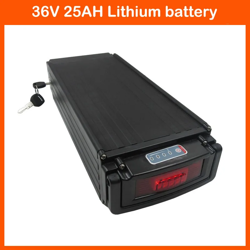 

1000W 36V 25AH Lithium 18650 battery pack 36V 15AH 20AH 30AH Rear rack Ebike Bateria with 30A BMS 42V 2A charger Free shipping