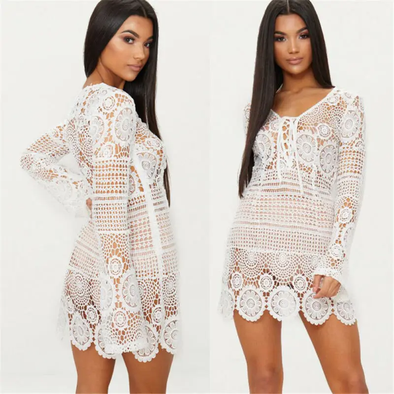 2019 сексуальный женский купальный костюм кружевное вязаное крючком бикини