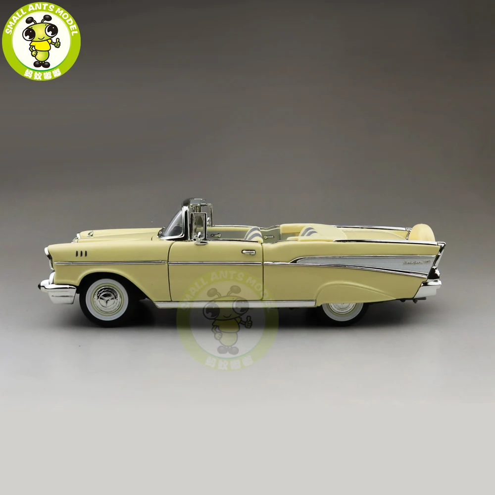 Yellow 1/18 1957 Chevrolet BEL AIR-трансформер дорожный фирменный литой модельный автомобиль игрушки подарок для мальчиков девочек - Цвет: Yellow