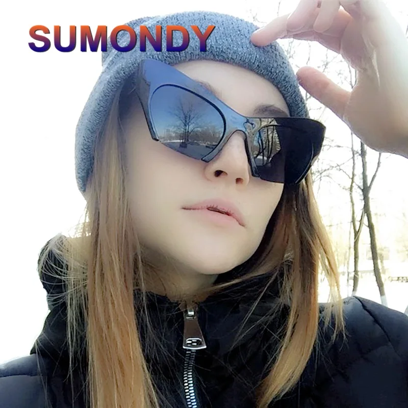 SUMONDY Винтажные Солнцезащитные очки кошачий глаз женские брендовые дизайнерские