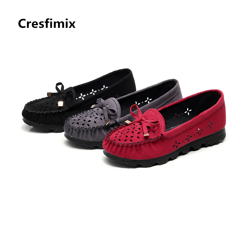 Cresfimix zapatos de mujer Женская Повседневная дышащая обувь красного цвета крутая с бантом