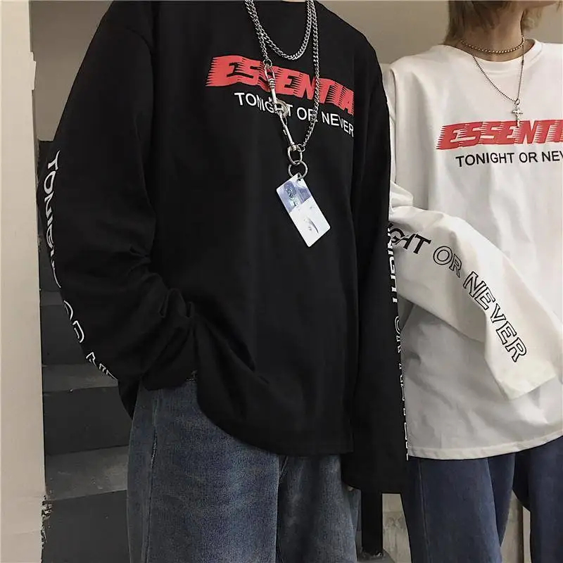 Футболка в стиле Харадзюку уличная одежда для мужчин и женщин футболка с длинным