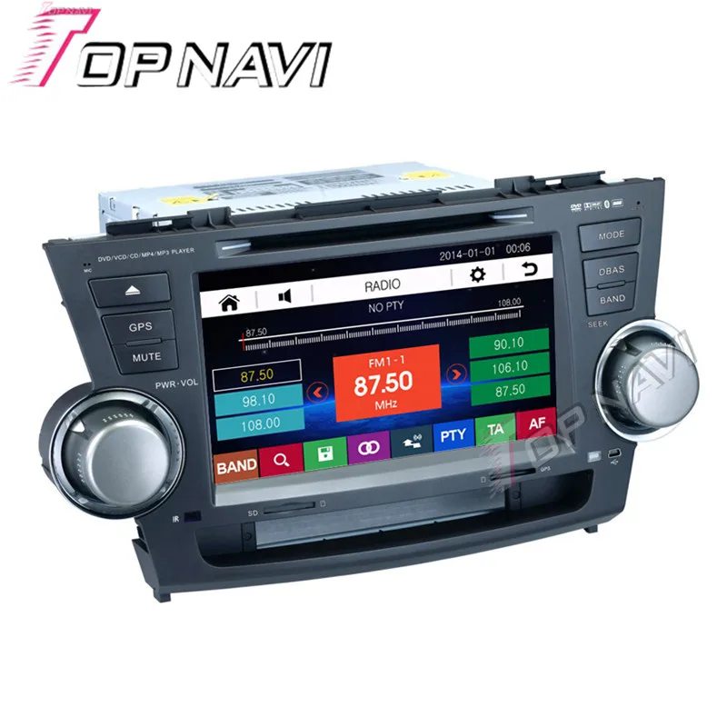 Wanuary 8 &quotавтомобильный DVD GPS для Toyota Highlander 2008 Автомобильный радио мультимедиа