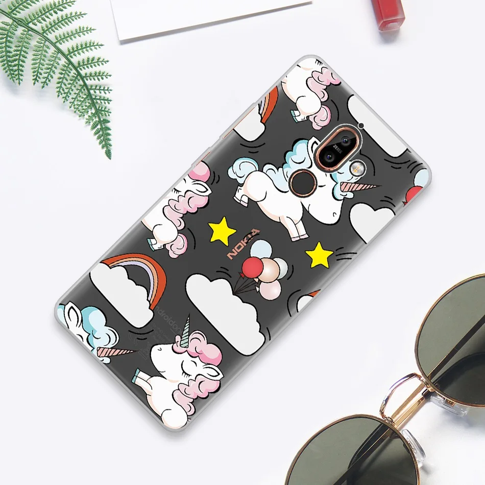 For Nokia 7 Plus Case 3.1 Silicone Soft TPU 6 2017 2018 Coque Funda Flower Cute Clear Capas |