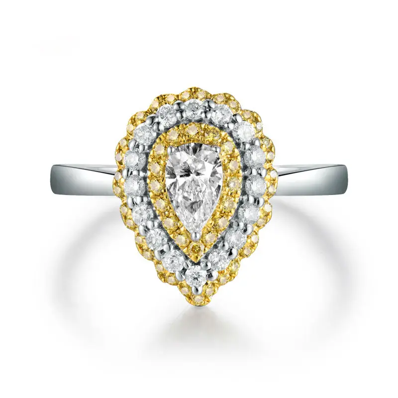 Женское кольцо из белого золота 14 к с бриллиантами|ring design|gold naturalring ring |