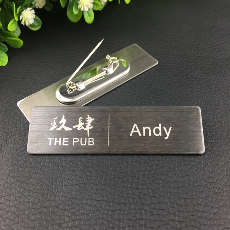 14 шт. лазерный Магнитный значок с металлической пластиной из нержавеющей стали 70