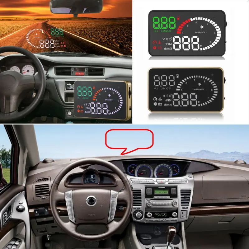 Автомобильный HUD Head Up Display для SsangYong Korando/Actyon/Kyron/Rexton 2010 2020 автомобильный up цифровой