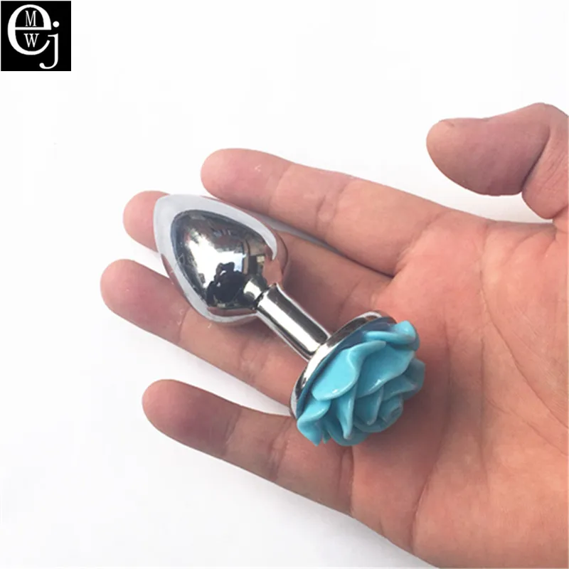 Новинка металлическая Анальная пробка EJMW Rose Gem S размером 28*70 мм из нержавеющей