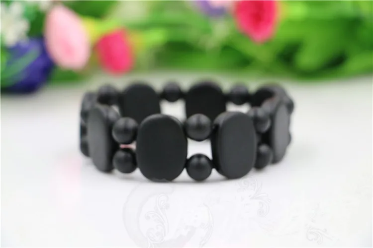 Высокое качество Черный синбин Бианки камень резной каменный браслеты из