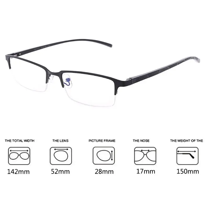 

Anti Blue Rays Business Eye Glasses For Men Retangular Metal Frame Optical Eyewear