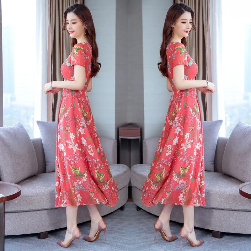 Летнее женское облегающее платье Бохо с цветочным принтом Элегантное