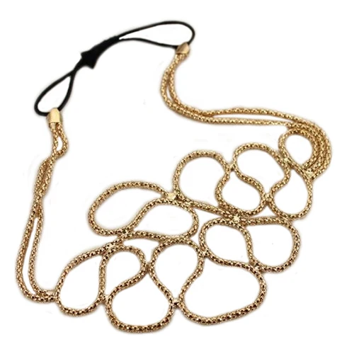 Популярная Милая металлическая Золотая оплетка полый эластичный Эластичный