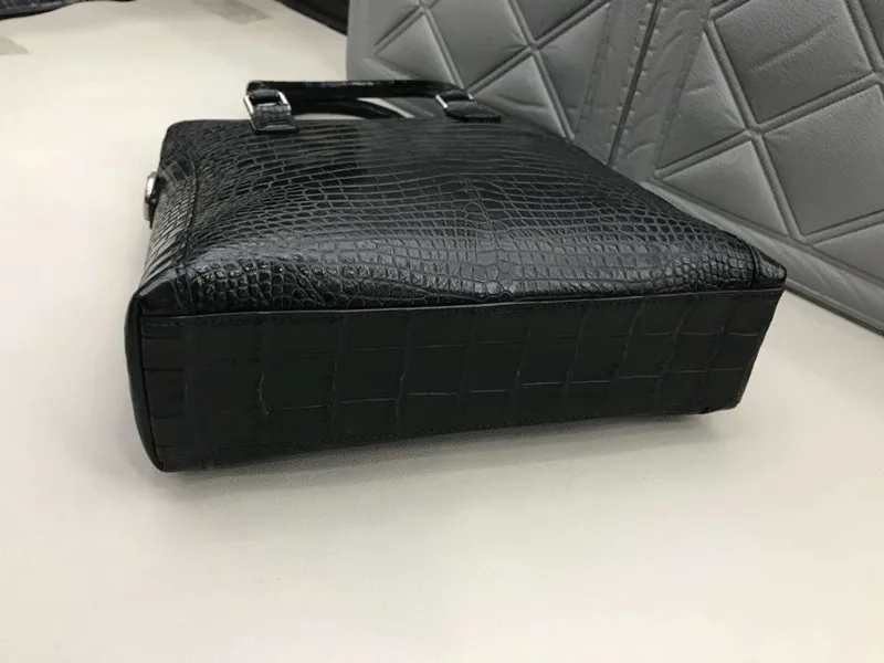 Вертикальный дизайнерский портфель для бизнесменов из натуральной кожи