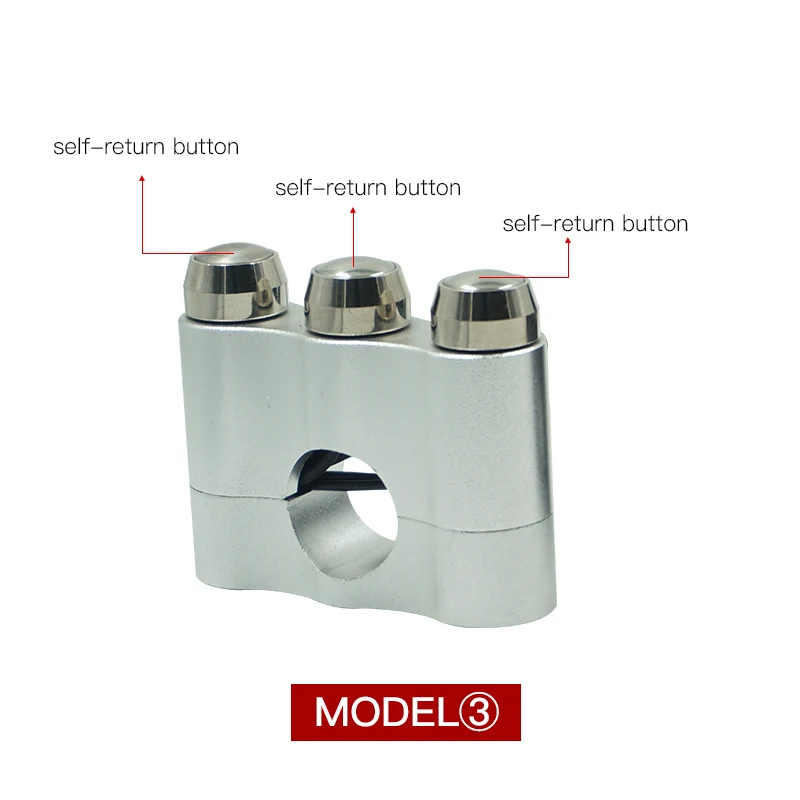 Silver 3 CNC алюминий 7/8 ''22 мм мотоциклетные переключатели на руль крепление переключатель для рога фар Противотуманные включение/выключение света кнопка запуска сброса - Цвет: Silver 3