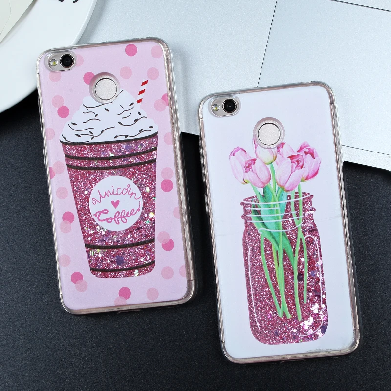 Case For Redmi Note 4 4X S2 4A 7 5 Pro Liquid Bling Glitter Love Covers Xiaomi 6X Plus Silicone TPU Capas |