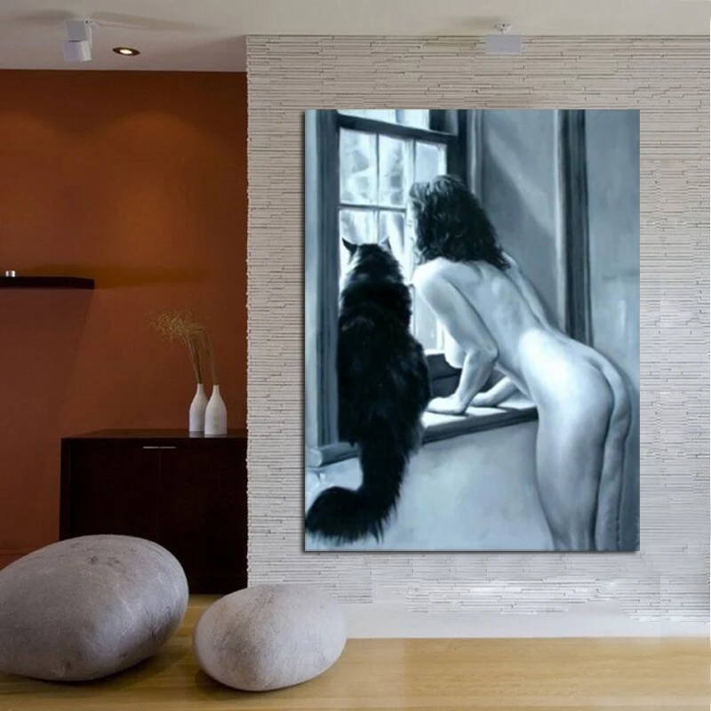 Чистая ручная роспись Современная картина маслом на холсте голая молодая