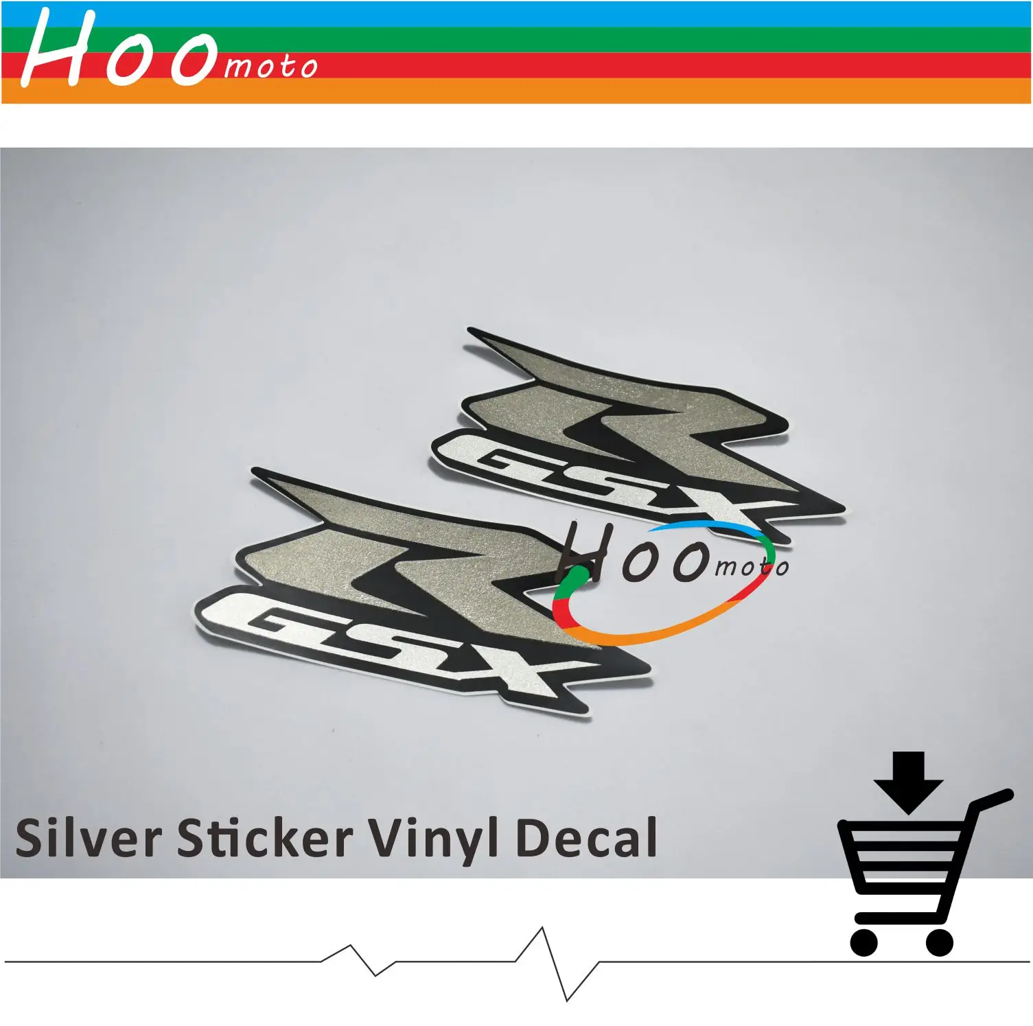 Серебряный GSXR GSX R наклейка на мотоцикл и наклейки логотип значок пара для SUZUKI 600 750