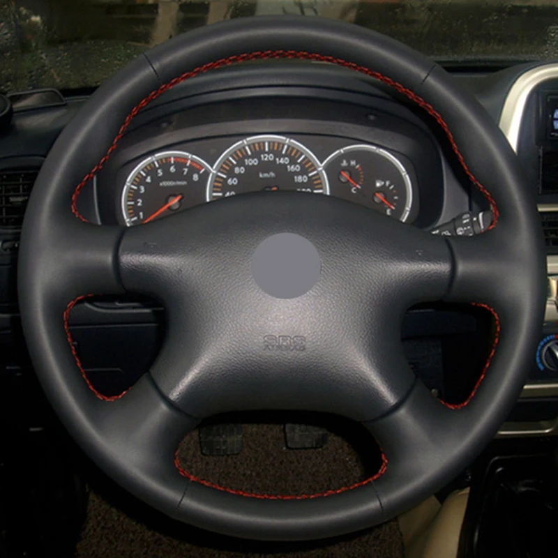Чехол на руль из черной кожи для Nissan Almera N16 Pathfinder Primera Paladin Old XTrail 2001 2006 Renault Samsung