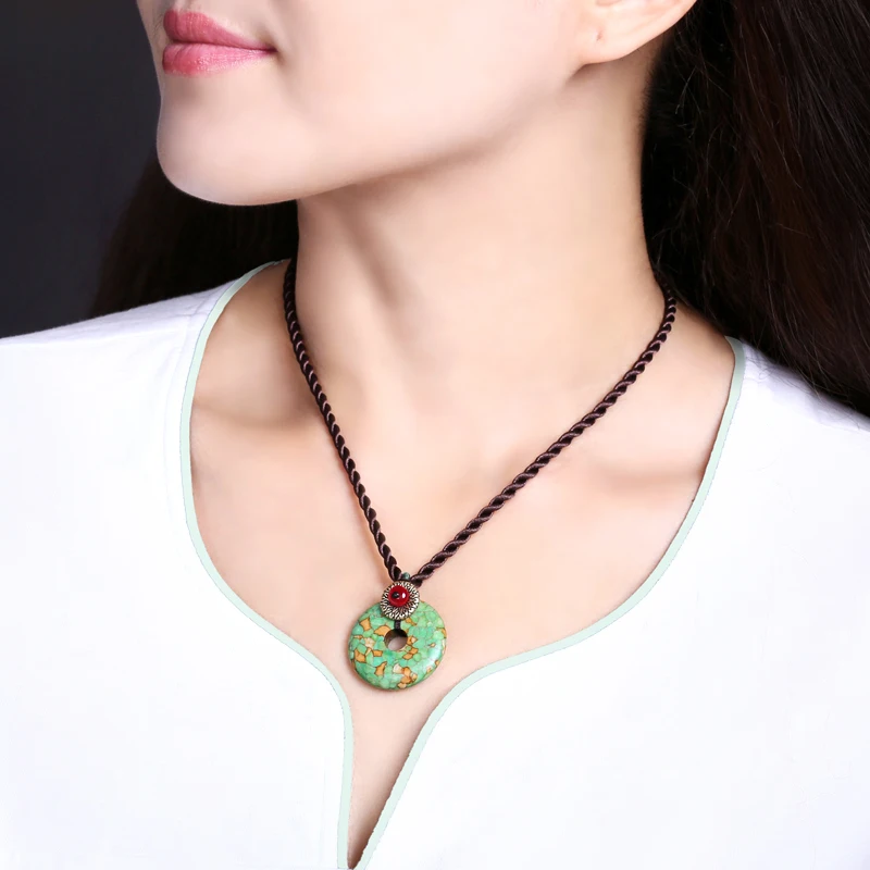 Цзяннань Оригинальный Старинные Ювелирные Изделия Бирюзовый Ожерелье женский