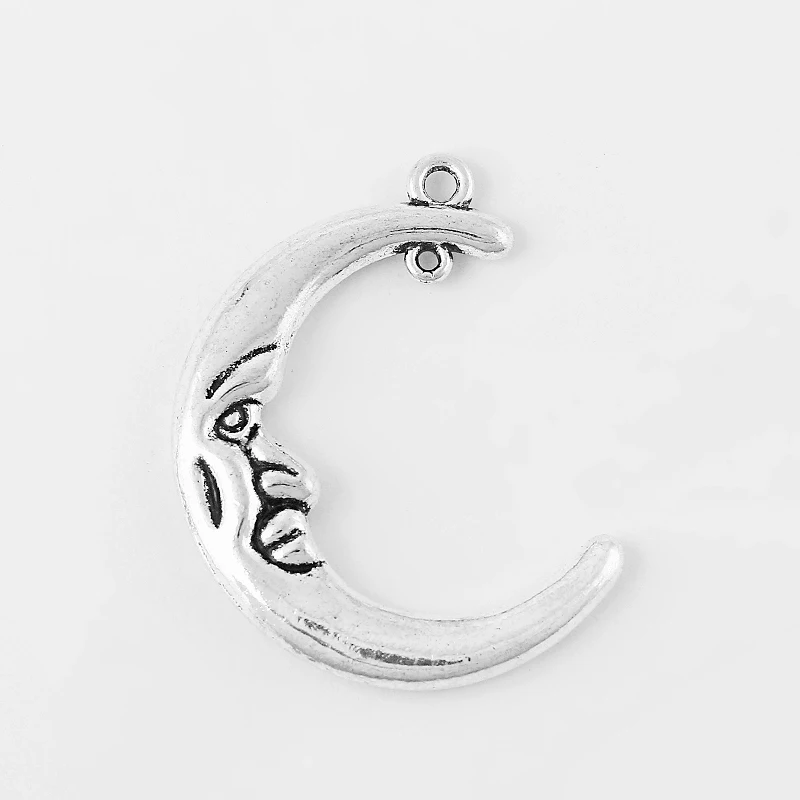 10 шт. старинное серебро bothside Луна улыбка Уход за кожей лица повезло счастливым