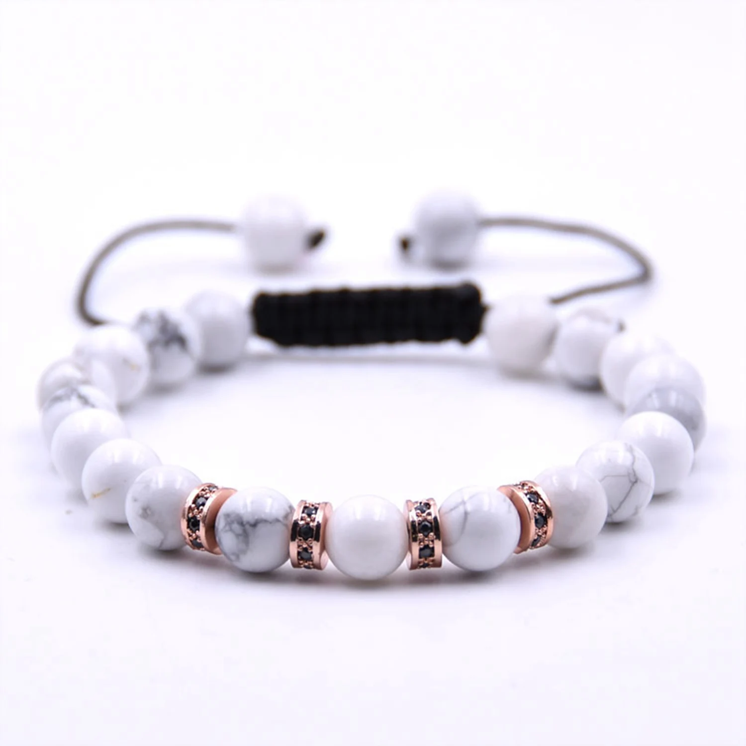 Fashion Volcanic Stone Charm Bracelet Men's 8mm Handmade Natural  Bead  Women's Accessories Pulseira hombres