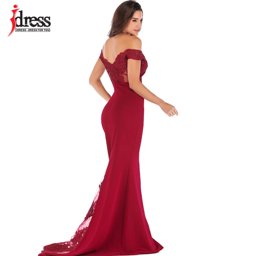 IDress реальное фото женское платье русалки Кружевной Топ Лиф тонкое длинное