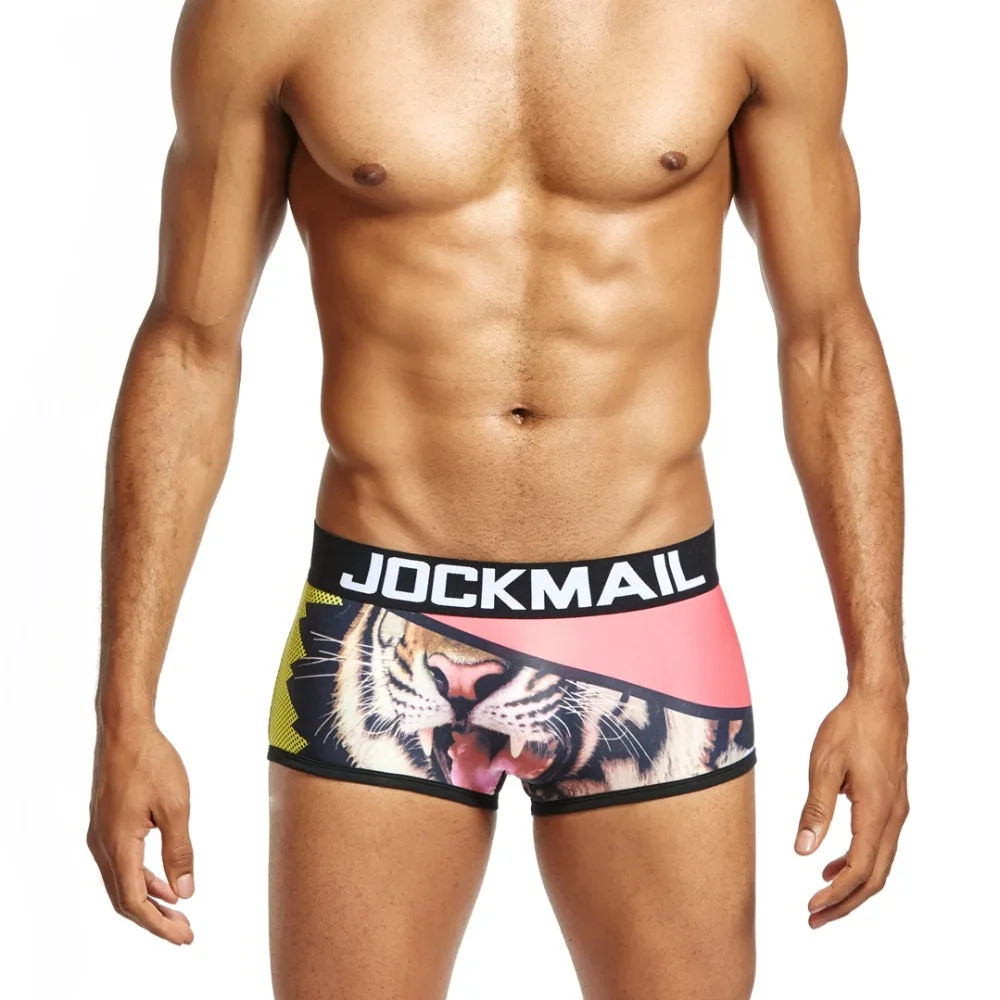 JOCKMAIL сексуальные мужские трусы боксеры игривые печатные Гей Нижнее белье кальсоны мужские трусы, Cueca боксеры мужские трусы Горячая Распродажа