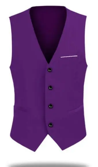 Purple PEORCHID бордовый Для мужчин жилет серый/синий Best Man жилет Slim Fit Винтаж Для мужчин итальянский Повседневное свадебные жених жилет дешевые - Цвет: Purple