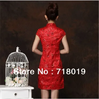 2013 Spring Summer Women Vintage Cheongsam Red Wedding Bridal Rob Chinese Velour Dress Brand Evening Qipao with Embroidery | Тематическая