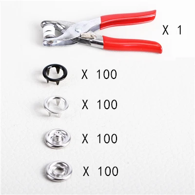 1 pliers 100 button 100 наборов 9 мм пустотелая цветная пряжка металлическая кнопка с пятью когтями 10 цветов+ инструменты для установки плоскогубцы - Цвет: 1 pliers 100 button