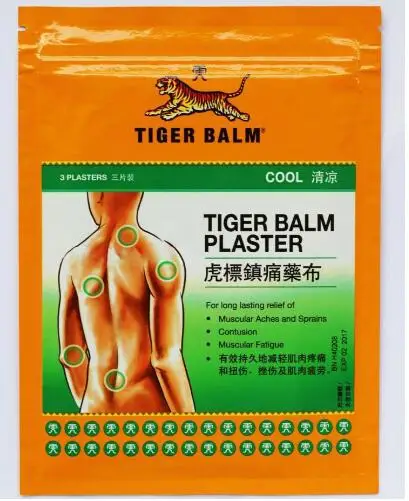 5 пакетов/15 пластырей Tiger Balm патч RD теплый и холодный, облегчающая боль в мышцах - Цвет: Cool