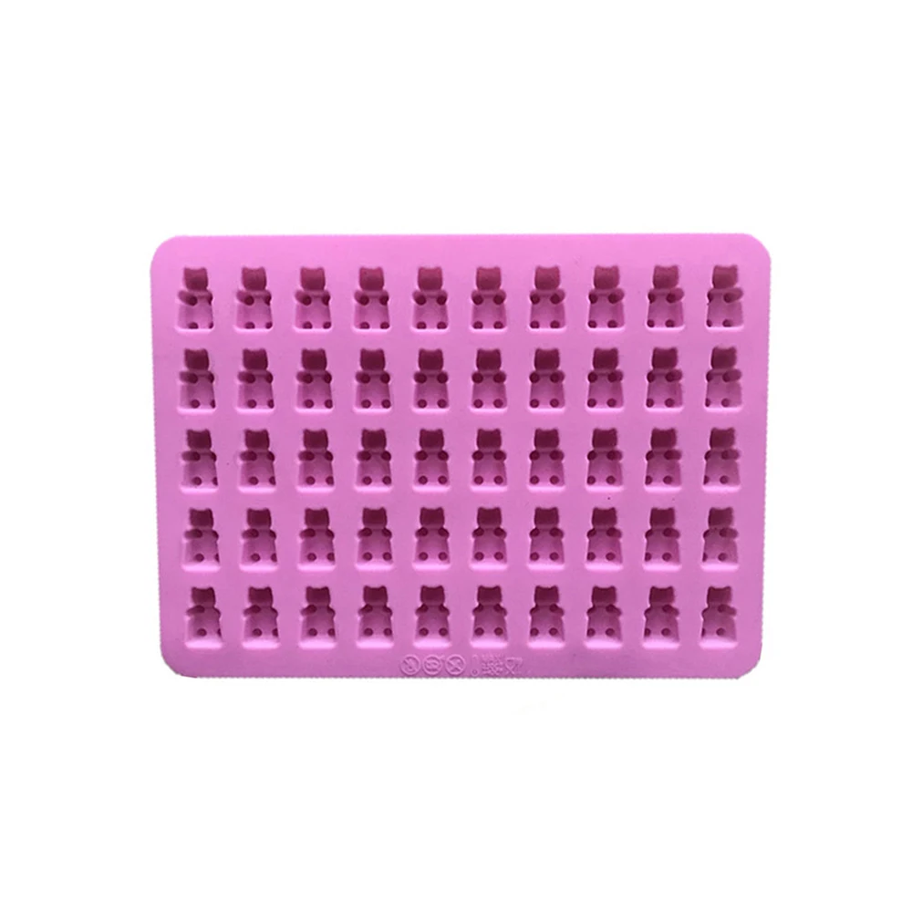 New Colorful 50 Cavity Cartoon Animals Silicone Grids Gummy Bear Chocolate Mold Cute Candy Maker Ice Tray Jelly Mould Cake Tools