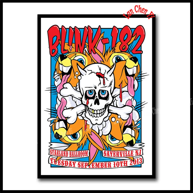 Темный хаки Blink 182 панк-рок группа рок с белым покрытием бумажные плакаты стены гостиной домашнего искусства украшения Музыка Настенный декор - Цвет: Темный хаки