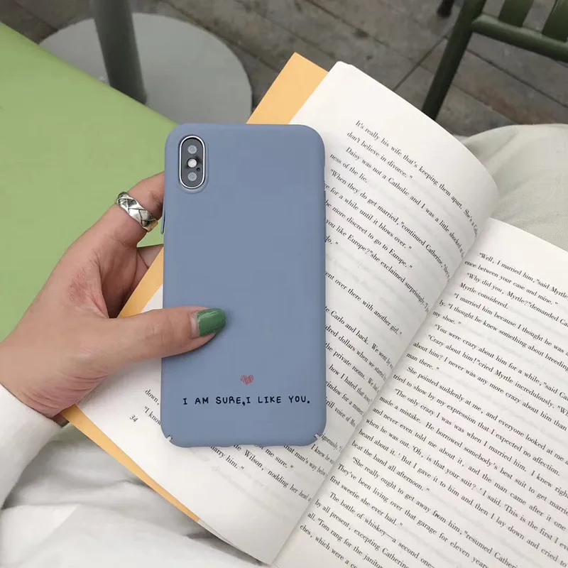 Твердый цветной чехол для телефона в стиле ретро с буквами Корейском iPhone 7 Puls 6 6S 8 X