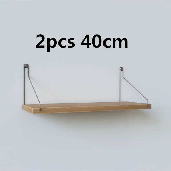 2pcs 40cm Length Упрощенная деревянная декоративная настенная полка, деревянная настенная стойка, Высококачественная декоративная полка для хранения домашнего ремесла - Цвет: 2pcs 40cm Length