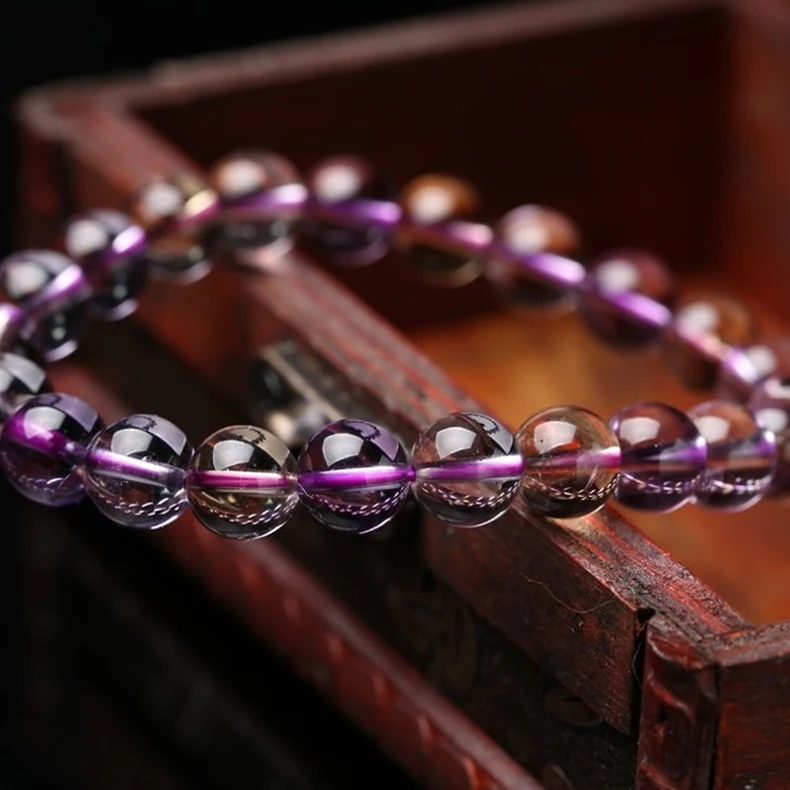 Браслет из бразильского фиолетового топаза браслеты бисера с натуральным