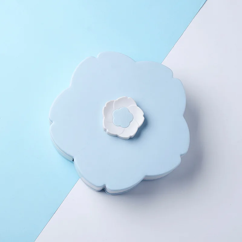 Blue ONEUP красочный цветочный дизайн двухэтажная вращающаяся коробка для хранения фруктов закуски конфеты Органайзер коробка для пищевых контейнеров ящики для хранения - Цвет: Blue