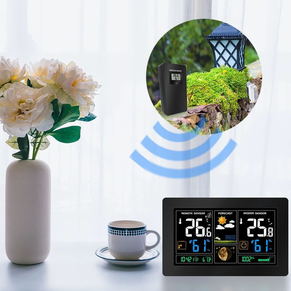 Digital Display wireless weather station Forecast Clock indoor/outdoor sensor Thermometer hygrometer Radio Control Time | Инструменты