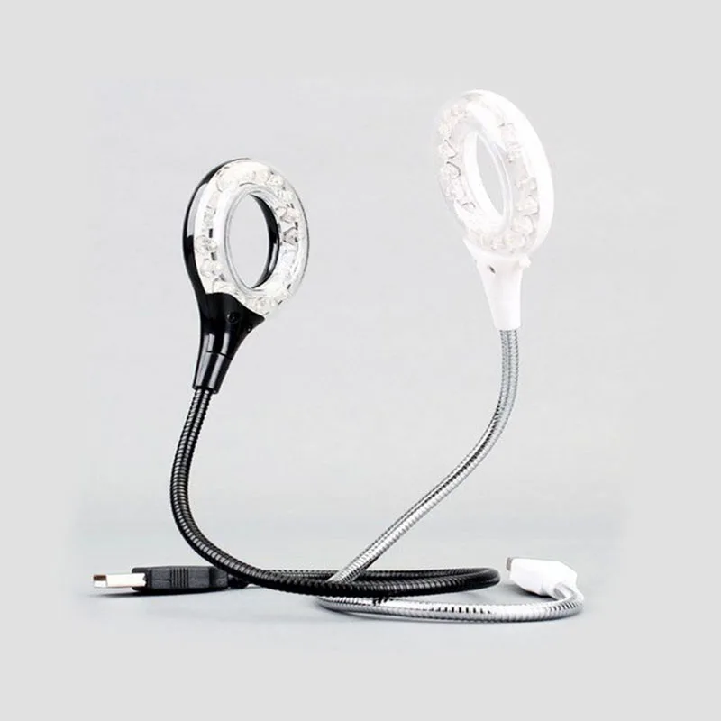 

Flexible 18 LED Portable USB LED Desk Table Book Light Night Lamp Reading Study Office Camping Lighting With 4X Magnifying Glass