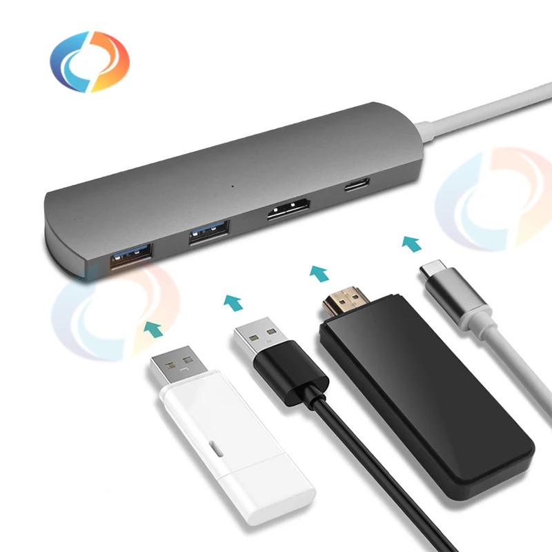4 в 1 Тип C разделитель для MacBook Pro 4K HDMI порт USB 3 0 порты Type концентратор | Компьютеры и