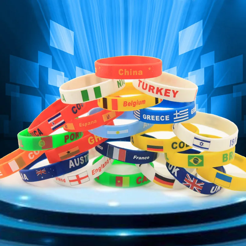 10pcs World Soccer Football Fans Bracelet Souvenir Fan Accessories Silicone Bracelets Cheerleading Supplies | Спорт и развлечения