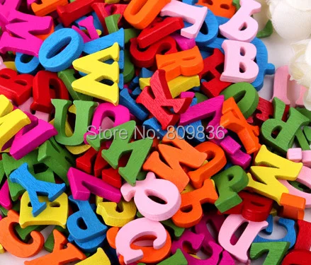 50 шт./лот милые алфавитные пуговицы деревянные швейные для детей скрапбукинг