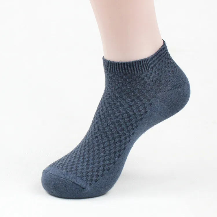 5 Grey blue 5 пар мужских бамбуковых носков, мужские бамбуковые короткие носки, невидимые короткие носки, черные дышащие антибактериальные мужские носки, мужские носки - Цвет: 5 Grey blue