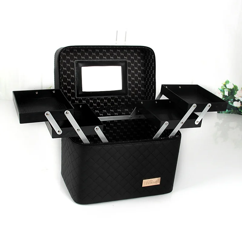 Women Makeup Bag PU Leather Cosmetic Case Organizer Storage Box Beautician Toiletry Flower Travel Bags ZF9992|Косметички| |