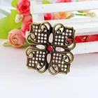 MIAOCHI 30 шт. бронзовый тон филигранные квадратные Цветочные оболочки соединители Металлические ремесла подарочные украшения DIY 46x46 мм J3102